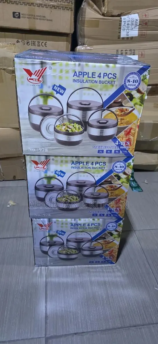 4 Set Stainless Steel Insulated Bucket · Photo 1