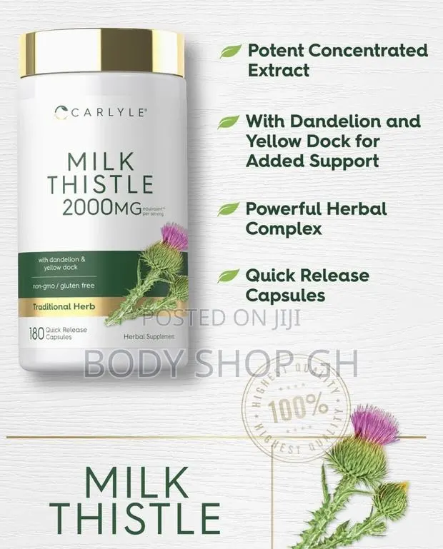 Liver Care Milk Thistle Supplement With Dandelion + Yellow Dock 180pc · Photo 1