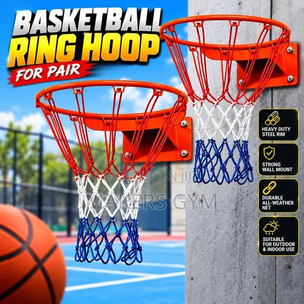 Basketball Rim/Hoop (Pair) With Net