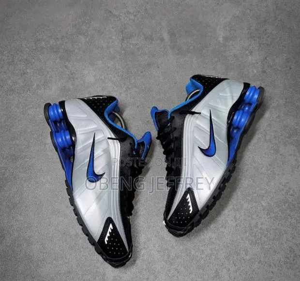 Original Nike Shox R4 Metallic Silver/Black/Blue · Photo 1