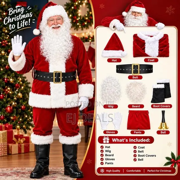 Santa Claus Costume 10 Piece Set Extra Large · Photo 1