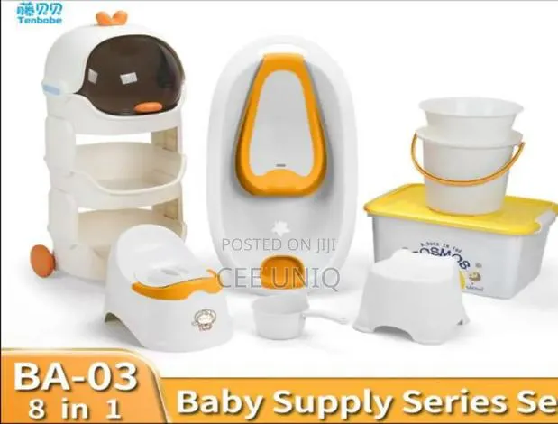 Amazing 8 in 1 Baby Bath Set With Storage Rack · Photo 1