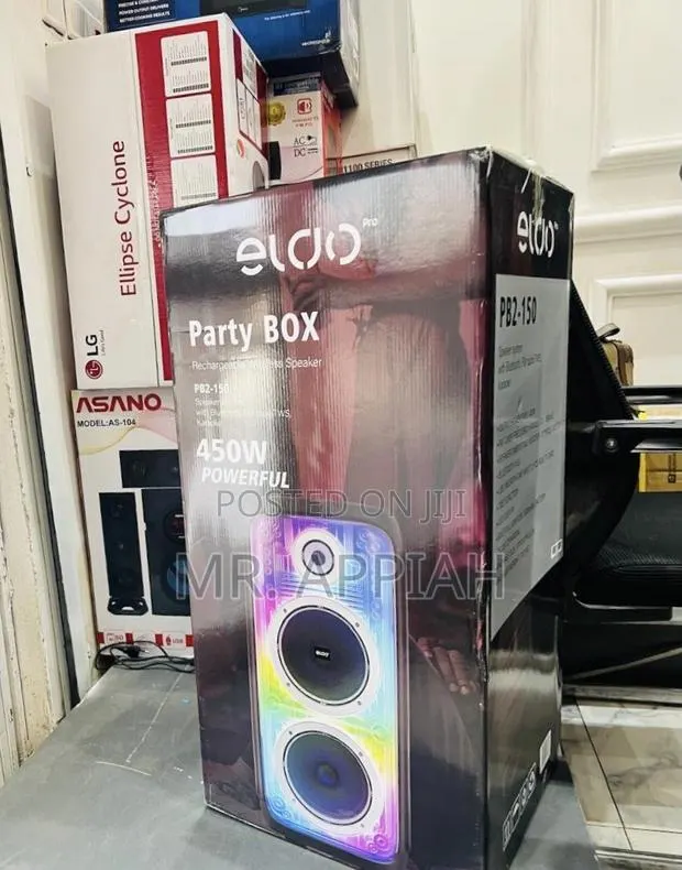 Get Unique Eldo Pb2-150 Double 8" Party Box Rechargeable Speaker(450w) · Photo 1