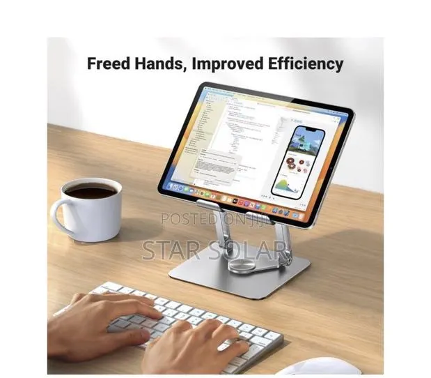 Adjustable 360 Rotating Laptop Stand for Desk Metal Foldable · Photo 1