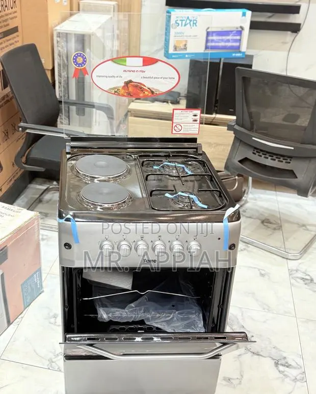 Classic Ferre 60x60cm Glass Lid 2 Gas + 2 Electric Burner(Gray). · Photo 1
