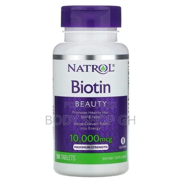 Natrol Biotin(Hair Growth Vitamins) - 10,000mcg (100 Tabs) · Photo 1