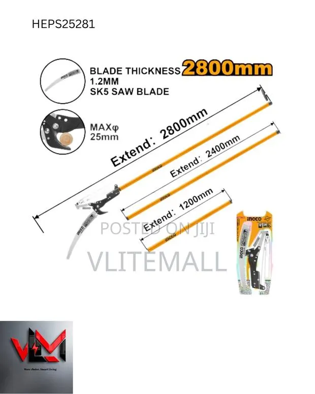 Ingco Extendable Pole Saw Pruner (Model Heps25281) · Photo 1