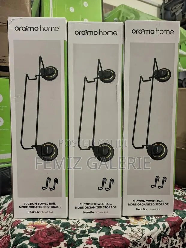 Oraimo Hookbar Reusable Suction Cup Towel Rail With Extra Hooks · Photo 1