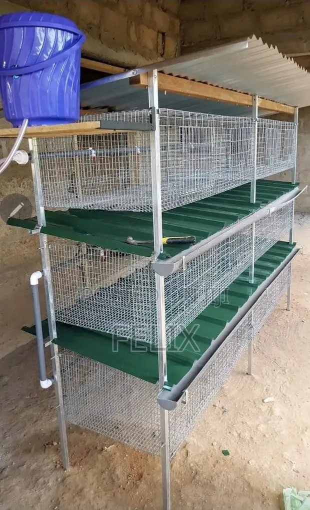 Galvanised 3 Tiers 12 Rooms Rabbit Cage Automatic Water · Photo 1