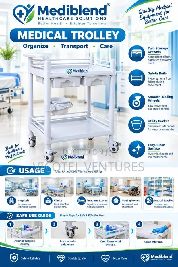 2 Step Medical Trolley Plastic · Photo 1