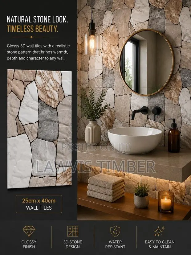 25x40cm Alpine Pebble 3D Natural Stone Wall Tiles · Photo 1