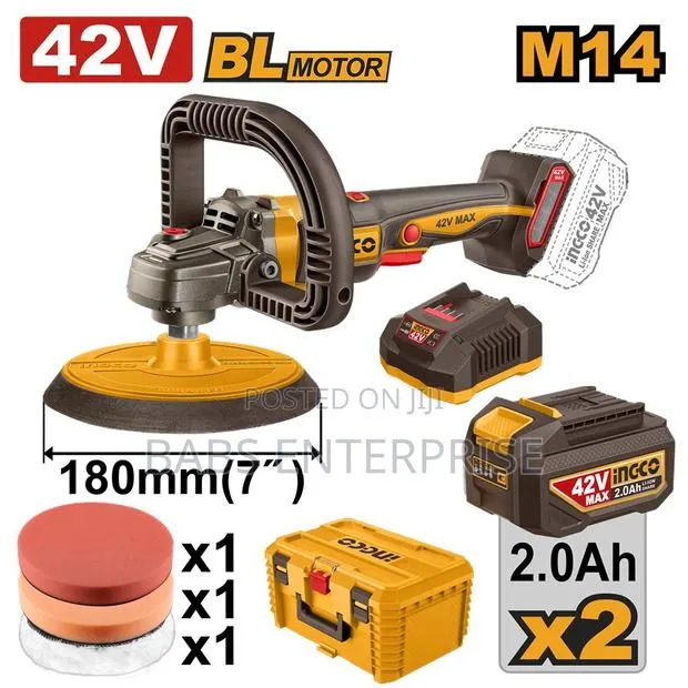 Ingco 42v Brushless Cordless Polisher With Batteries Charger Apli42182 · Photo 1