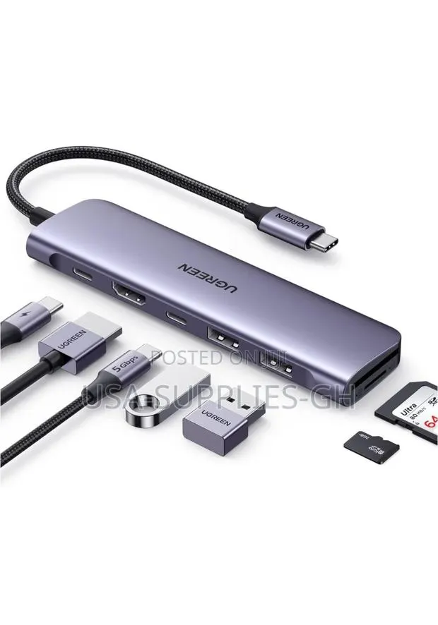 Ugreen USB C Hub 7 in 1 Dock Hdmi 100w Pd Charging From Usa · Photo 1