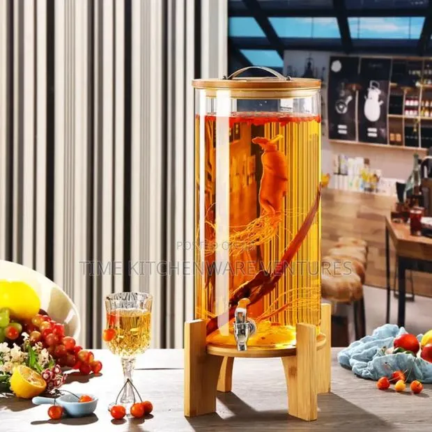 Glass Juice Dispenser With Wooden Stand(10litres) · Photo 1