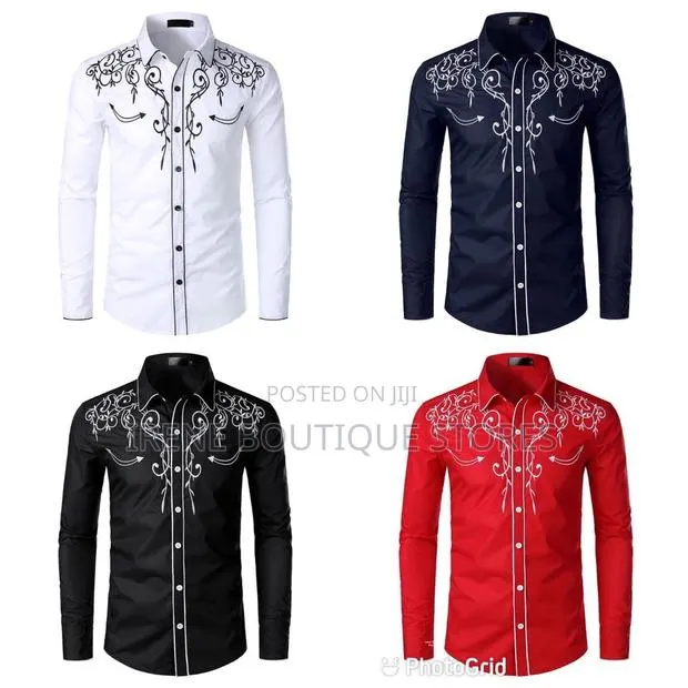 # Embroidery Men's Long Sleeve Shirts – Stylish Classy · Photo 1