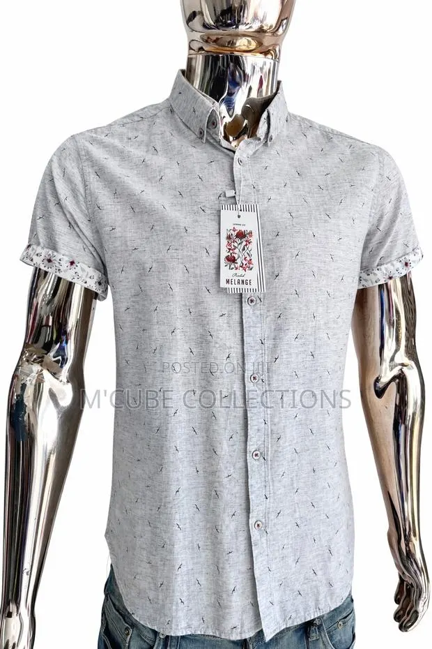 Men's Casual Chambray Short-Sleeve Shirt · Photo 1