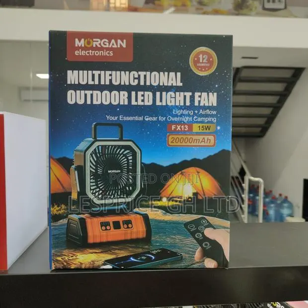 Long Lasting Original 4-Speed Morgan Rechargeable Fan With Led Light · Photo 1