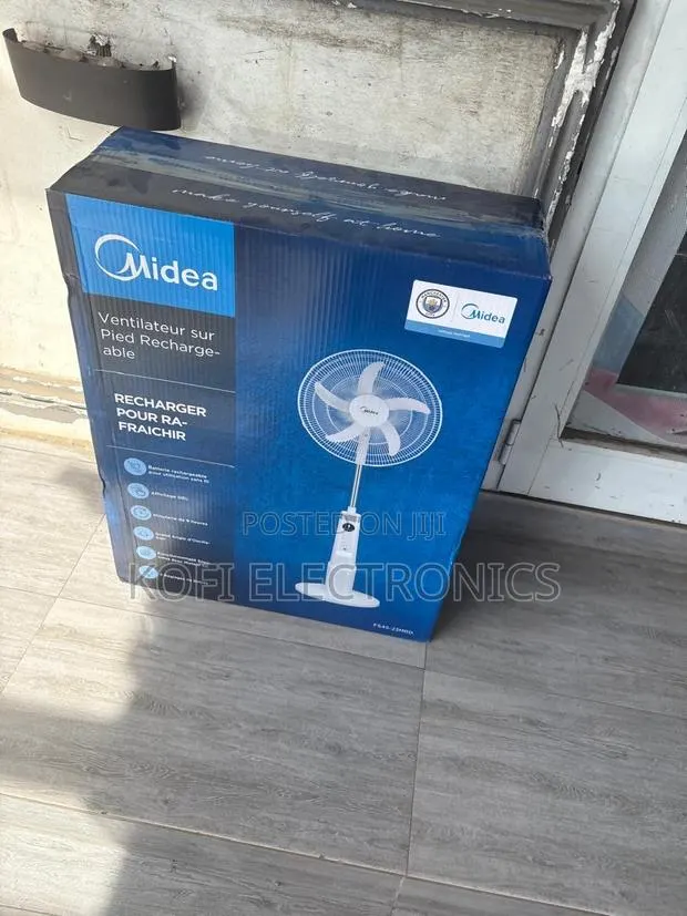 Midea Standing Rechargeable Fan With Strong Airflow · Photo 1