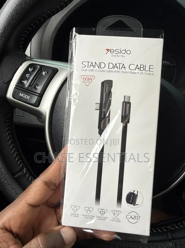 60W Type C to Type C Stand Data Cable | Folding Phone Cable Stand · Photo 1