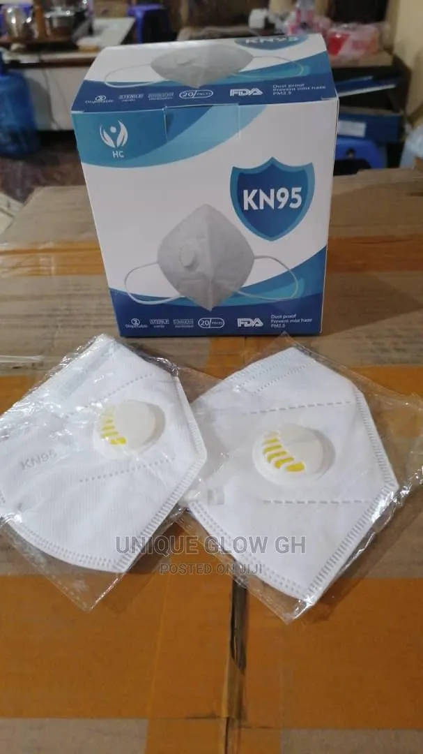 Plain White KN95 Nosemask Facemask With Valve (Respirator) · Photo 1