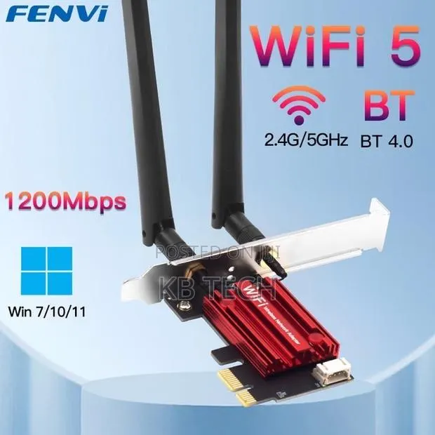 Fenvi Wifi and Bluetooth 5 Adapter Pci-E for PC (Bluetooth Wifi) · Photo 1