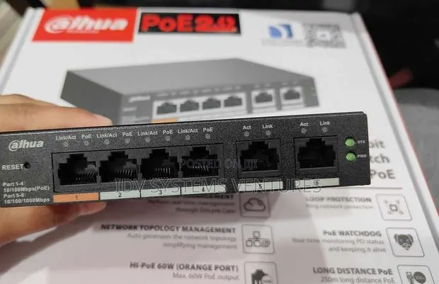 Cs4006-4et-60
6-Port Cloud Managed Desktop Switch With 4-Port Poe · Photo 1