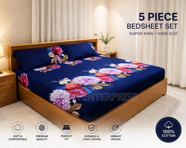 Super King Cotton Bedsheets 72"×84" · Photo 1
