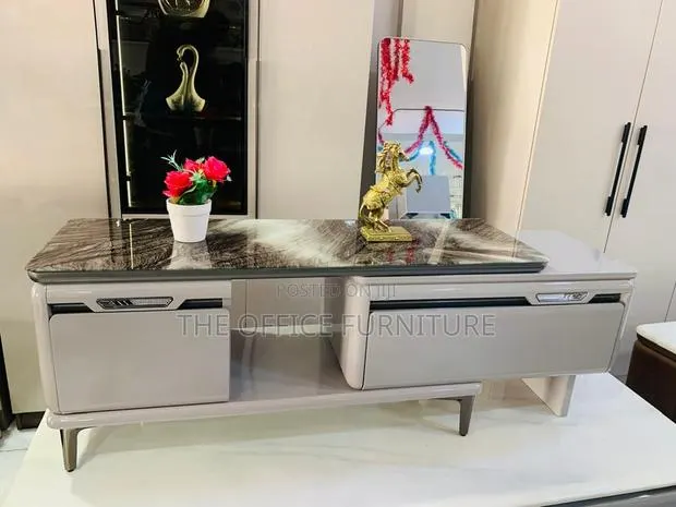 Modern Marble-Effect TV Stand · Photo 1