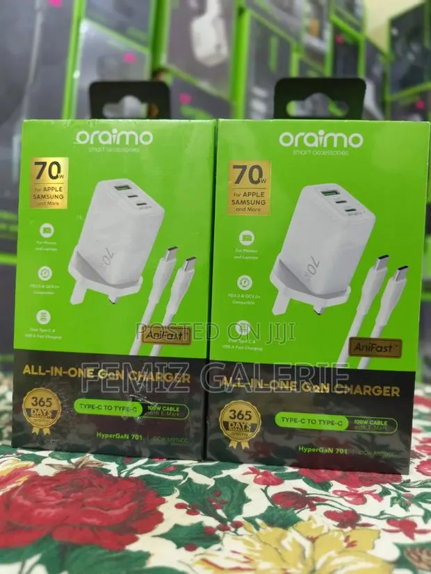 Oraimo HyperGaN 70W GaN Fast Charger With 3 Ports · Photo 1
