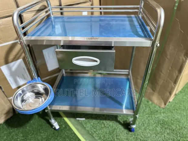 Two Steps Stainless Medicine Trolley( With Drawer) · Photo 1