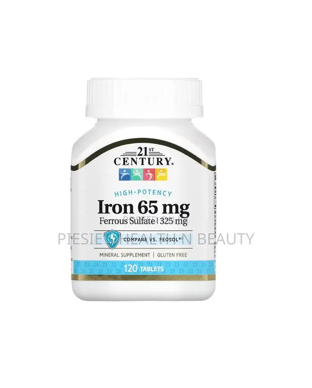 21st Century Iron 65 Mg Ferrous Sulfate 325 Mg Tablets, 120 Count · Photo 1