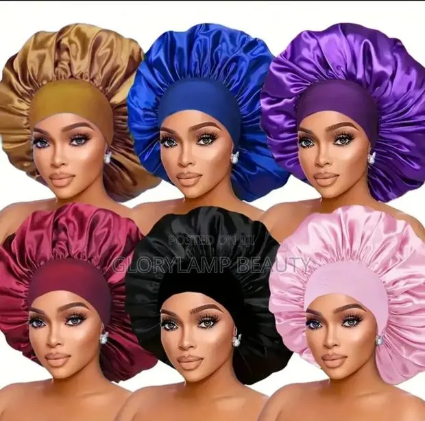 Satin Silk Bonnet Hair Cap For Sleeping - Adjustable, Multi-color · Photo 1
