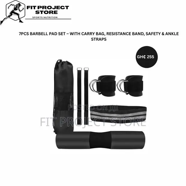 7pcsbarbell Set (With Ankle Strap , Resistance Band , Safety Straps ) · Photo 1