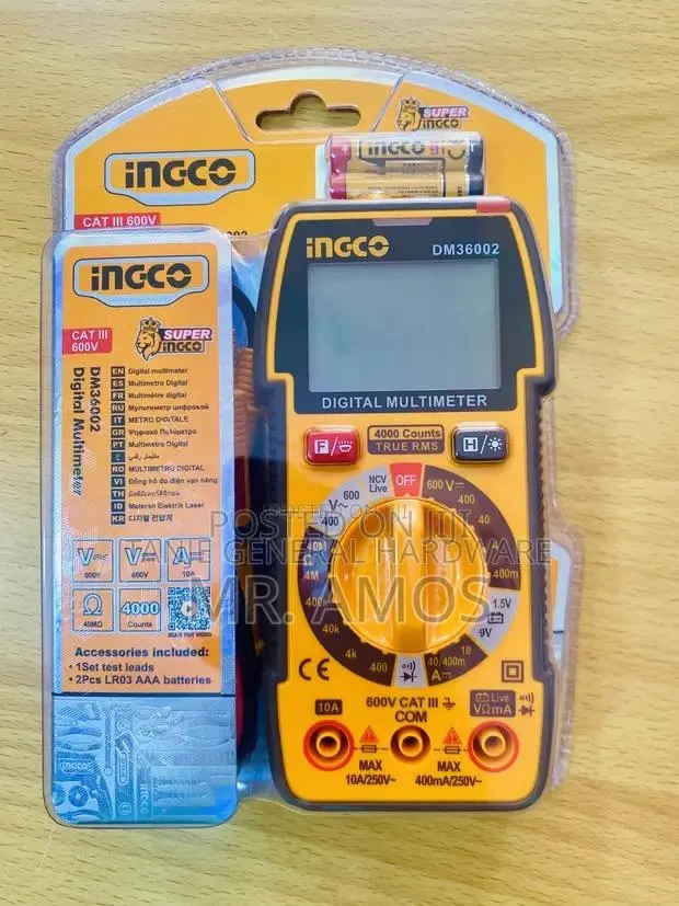 600v Digital Multimeter With True RMS 4000 Counts - Dm36002 · Photo 1