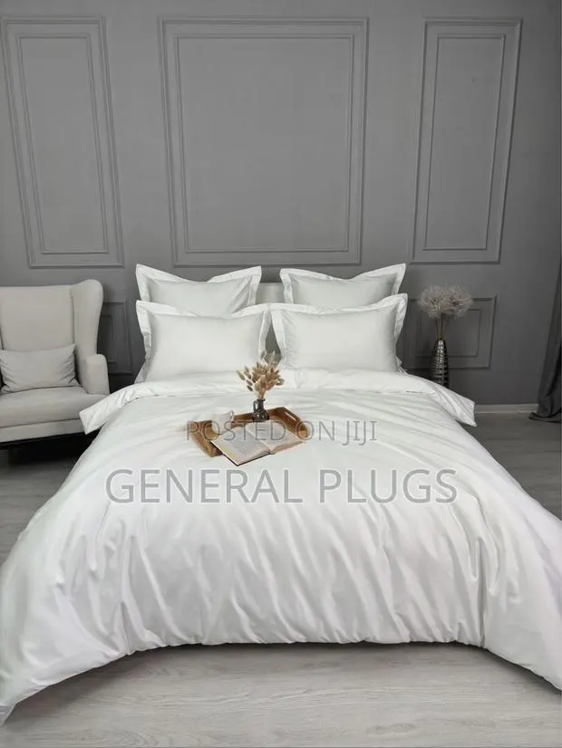 Premium White Bedding Solution;White Stripped Duvet Cover Only · Photo 1
