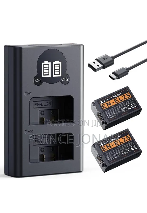 K F Concept En-el25 2-pack En-el25a Battery Charger Nikon Z50ii · Photo 1
