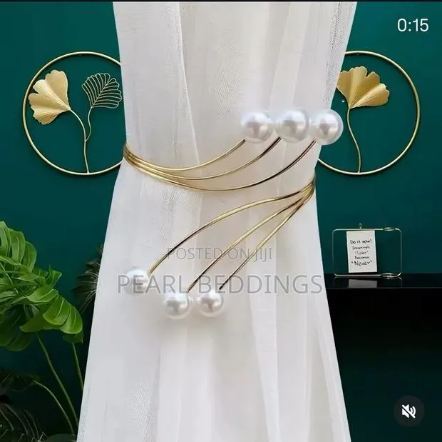 Elegant Modern Style Curtains Tieback Available in Gold and Silver · Photo 1