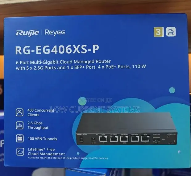 Ruijie Gate Way Router 400users POE+ SFP+ 10GB Speed 2.5Gbps Throughpu · Photo 1