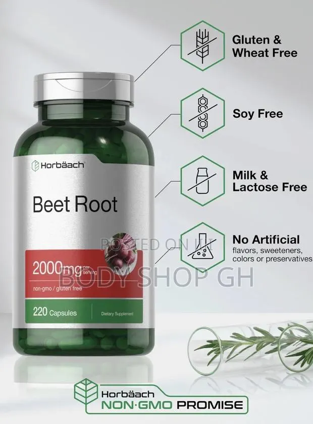 Horbaach Beet Root Nitric Oxide Booster - 220 Fast Release Capsules · Photo 1