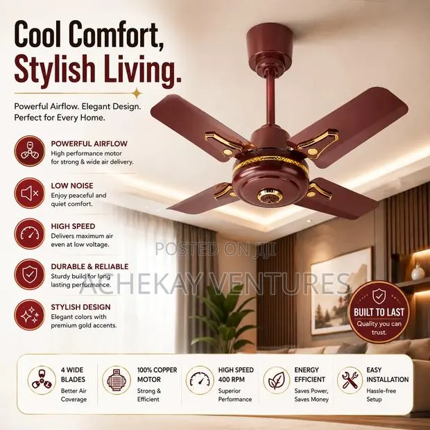 Raf 56" Ceiling Fan – Copper Motor · Photo 1