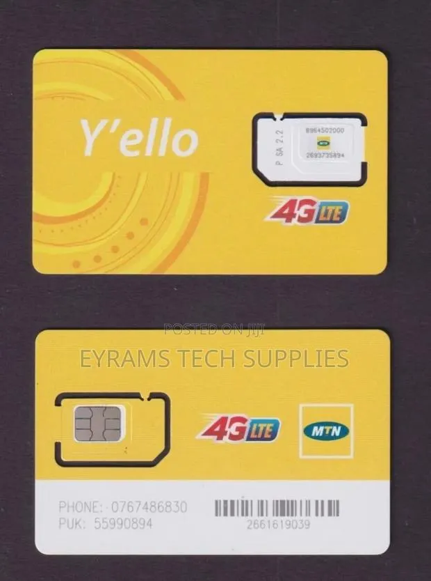 Zambia - MTN Y’Ello 4g Lte Unused Sim Card · Photo 1