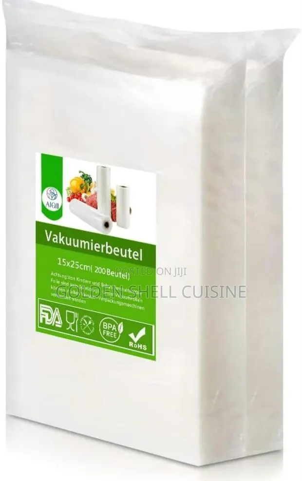 AIQI Embossed Vacuum Sealer Storage Bags (15x25 Cm) - Pack of 200 · Photo 1