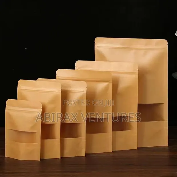 Brown and White Kraft Paper Pouch 100pcs · Photo 1