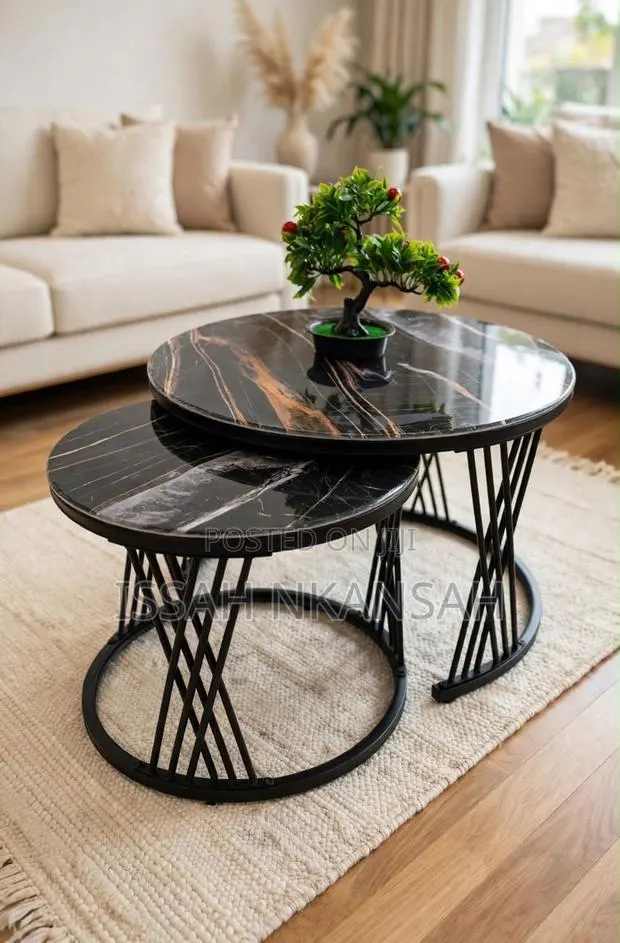 Black Marble Nesting Tables · Photo 1