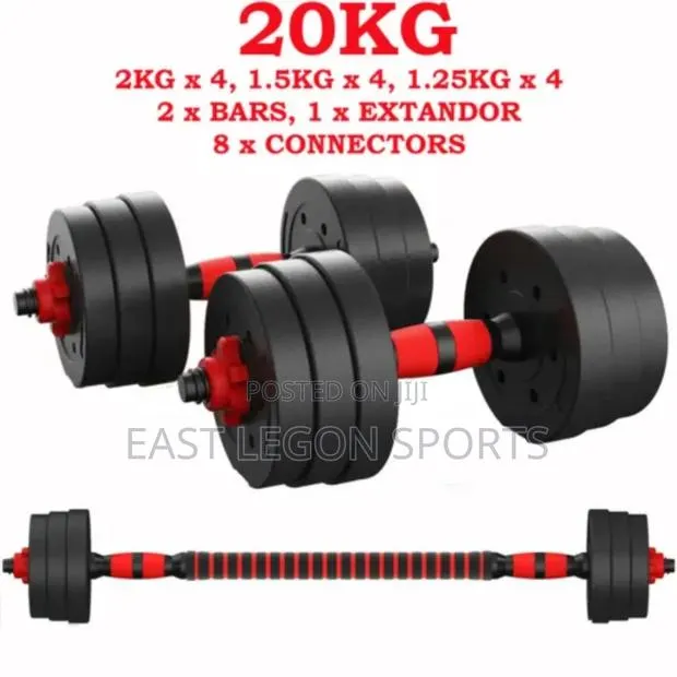 20kg 10kg X 2 Heavy Dumbells Dumbbells Weight Barbell · Photo 1