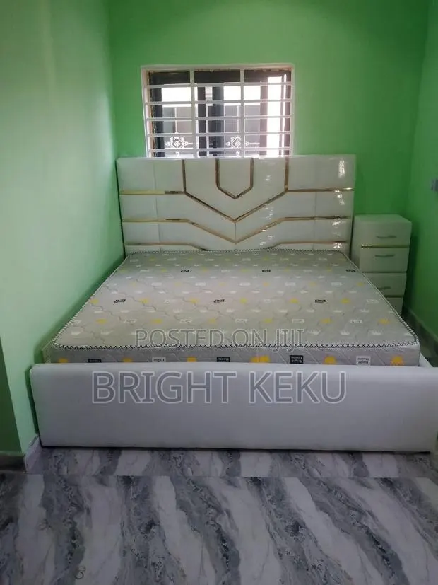 White Queen Size Bed Frame With Mattress Is Available · Photo 1