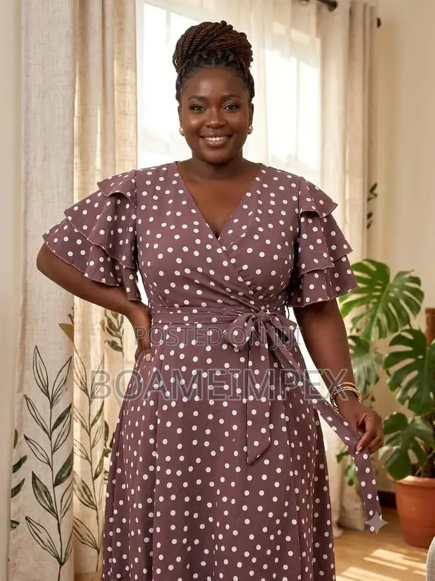 Ladies Polka Dot Brown and White · Photo 1