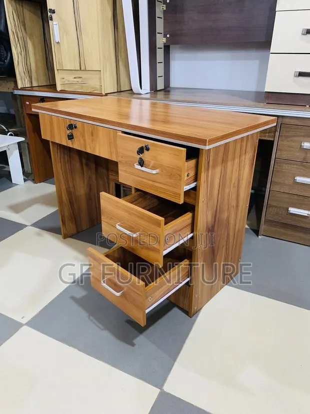 Modern Wood-Grain Office Desk · Photo 1