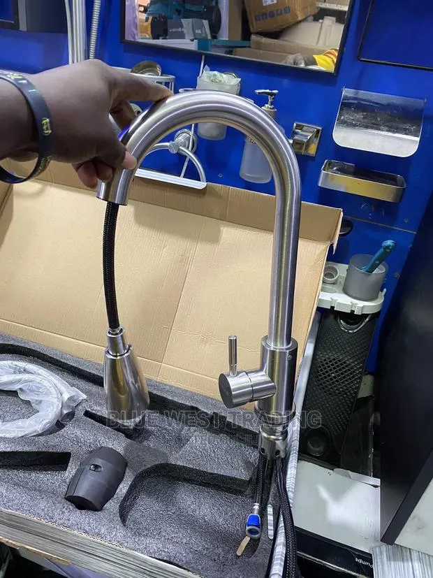 Pull Out Sink Tap (Hot and Cold) Grey · Photo 1