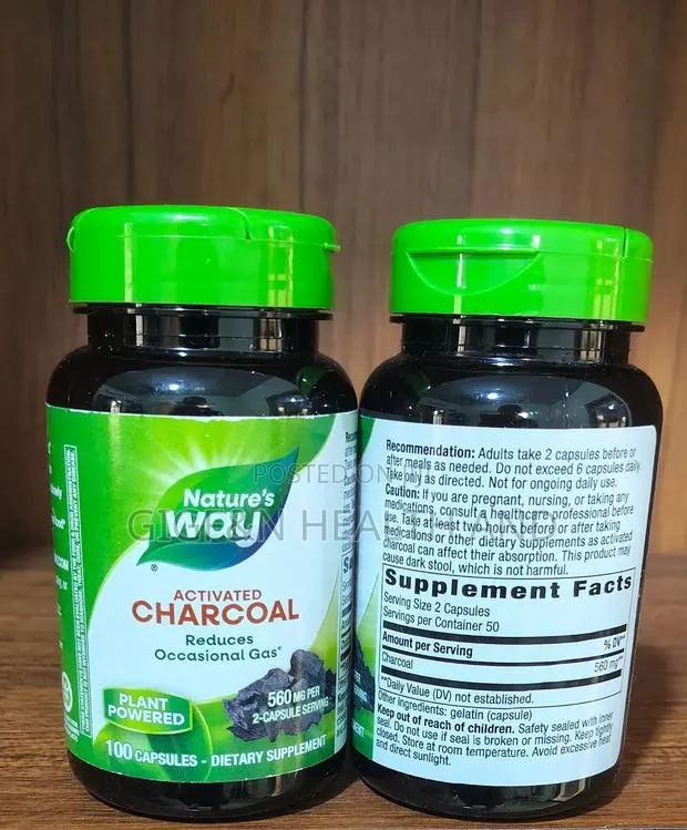 Activated Charcoal, 100 Capsules(280mg Per Capsules)-2030 Expiry · Photo 1